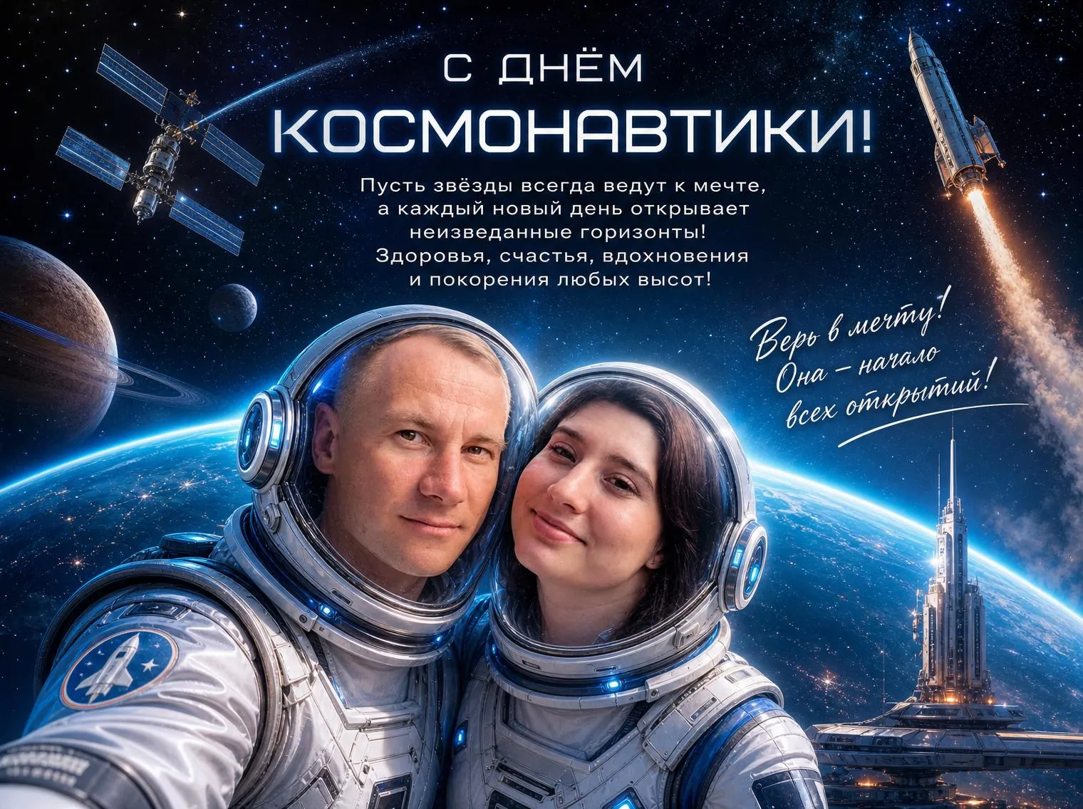 Космический постер ко Дню космонавтики